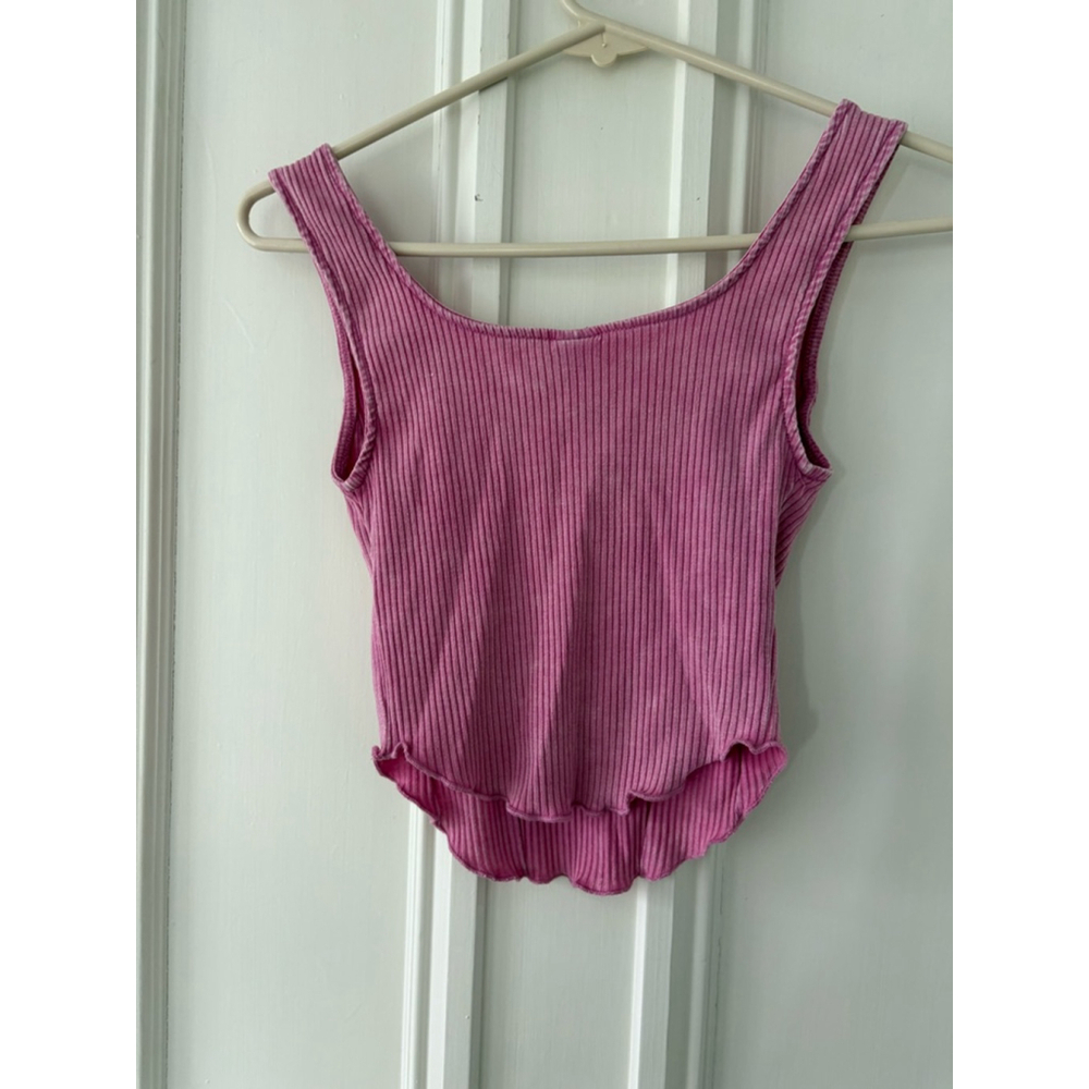 Wild Fable pink ribbbed cropped Tank Top Size XS - Picture 2 of 4